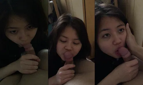 Em sinh viên ngoan ngoãn bú cu chóp chép như thèm lắm