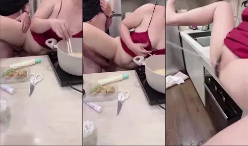 Nhờ em gái quay phim chịch chị lúc đang nấu ăn sướng quá chị đái mạnh ướt hết nhà
